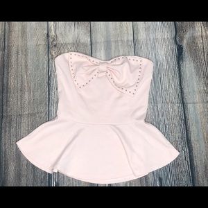 Light Pink Peplum Top NWOT